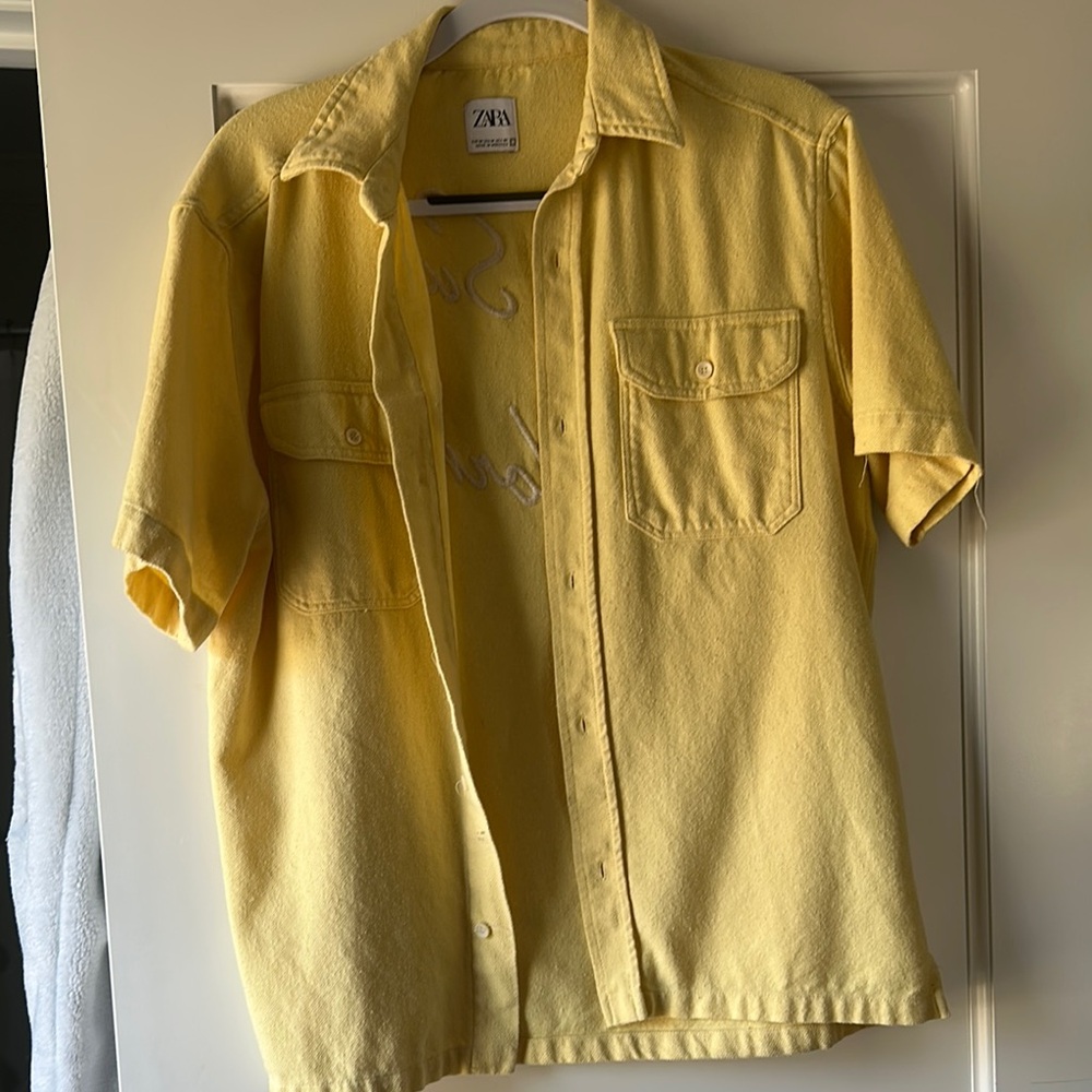Zara Men's Yellow Shirt